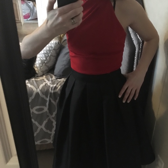 Red long midi dress - Picture 2 of 3